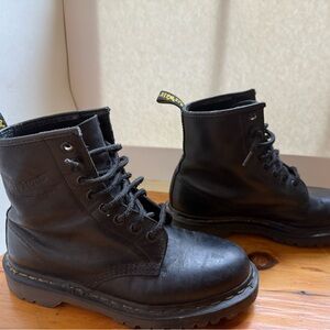 Dr. Martens Black Combat Boots with Air-Cushioned Sole